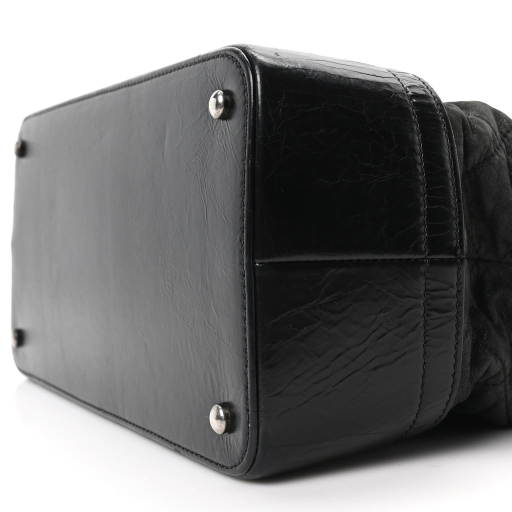 Iridescent Calfskin VIP Shopping Tote Black