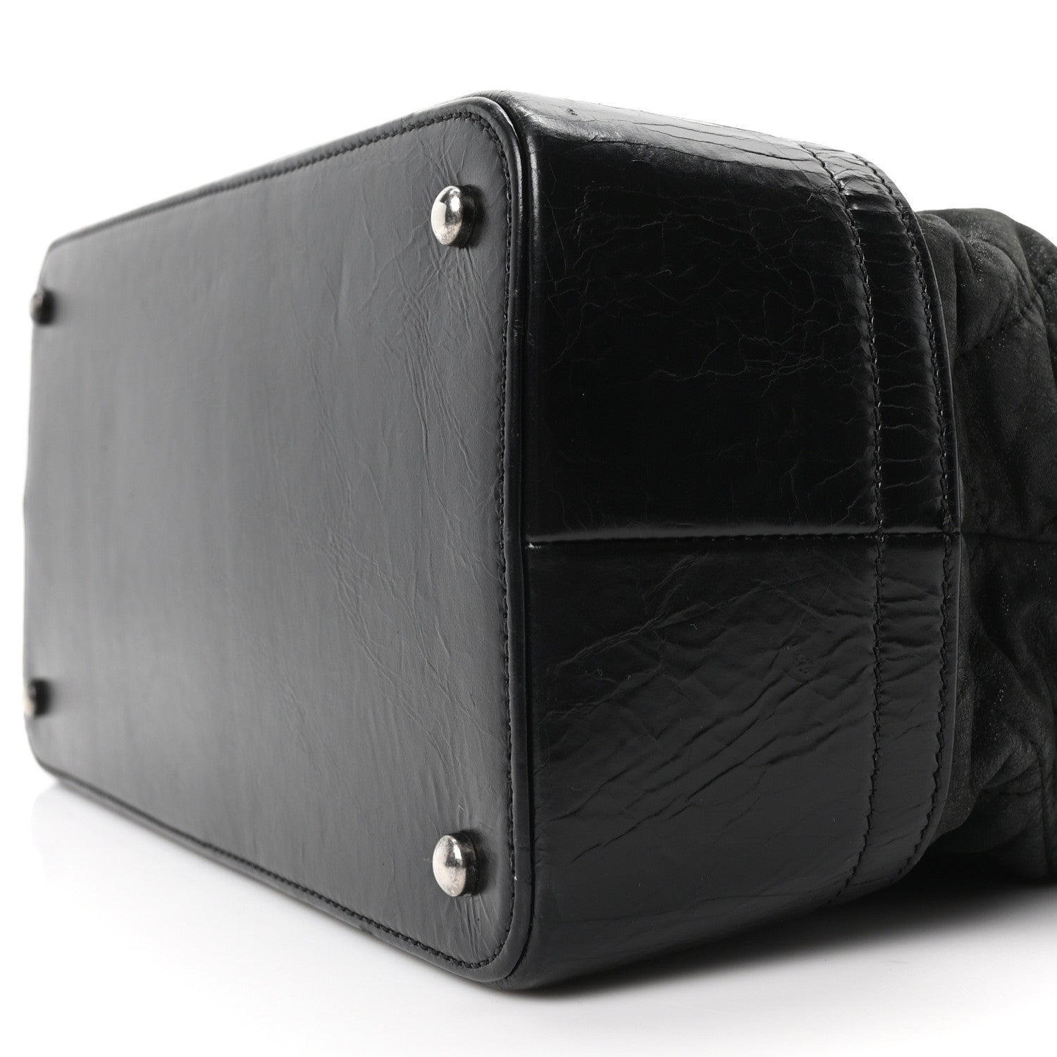 Iridescent Calfskin VIP Shopping Tote Black