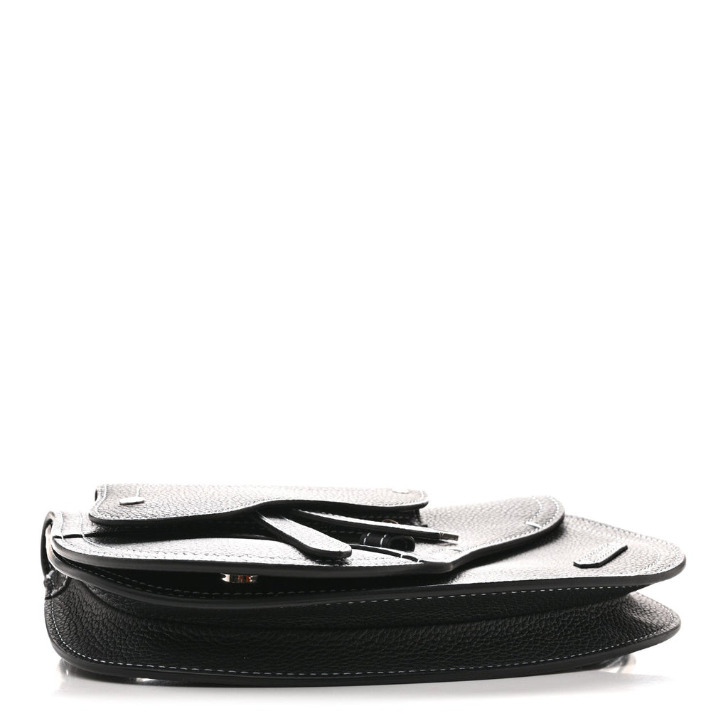 X KAWS Grained Calfskin Saddle Pouch Black