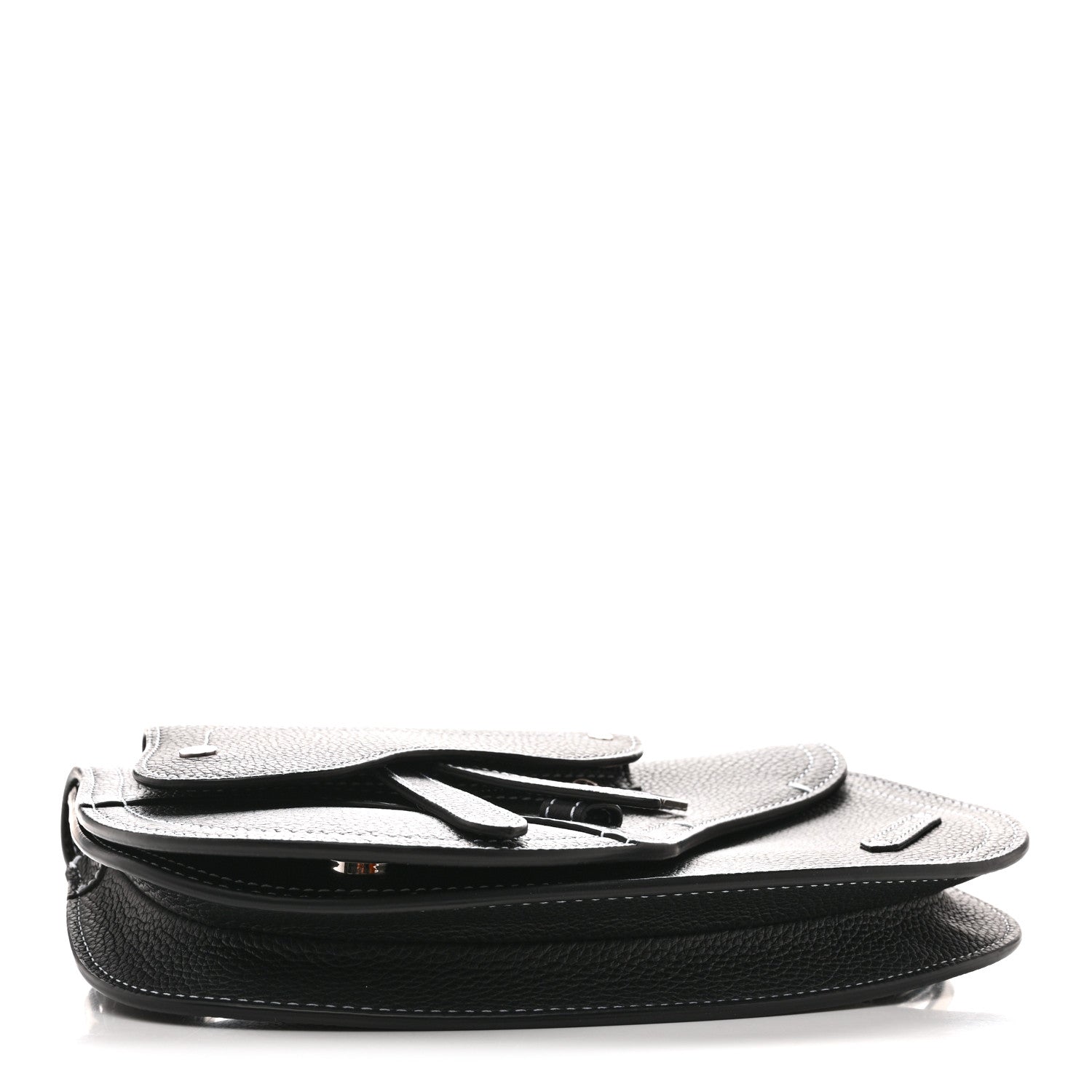 X KAWS Grained Calfskin Saddle Pouch Black