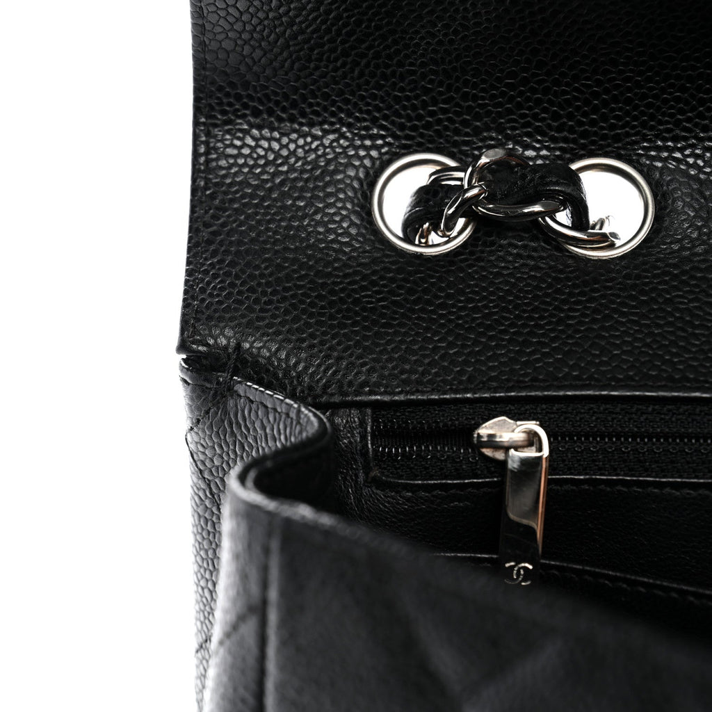 Caviar Quilted Jumbo Single Flap Black