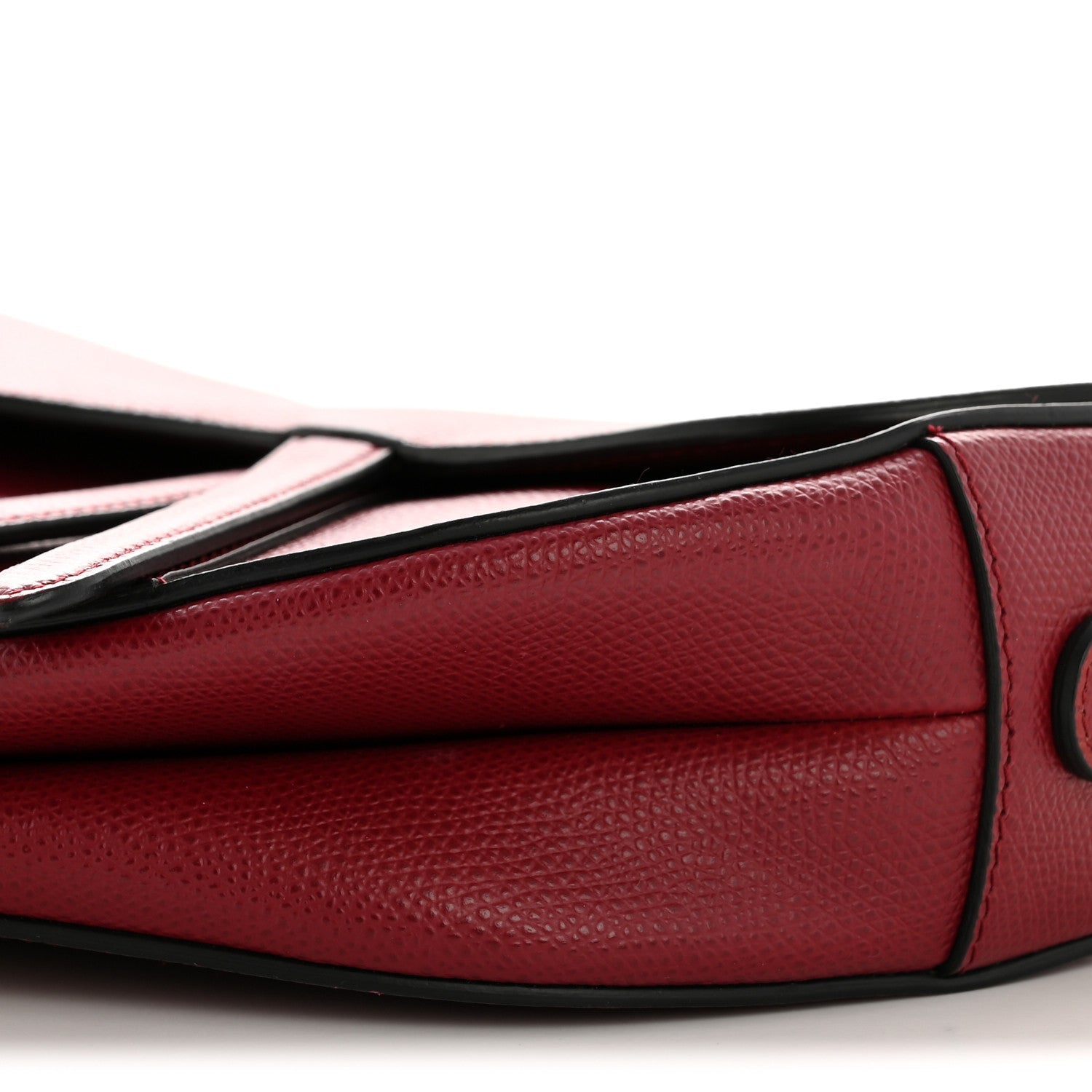 Grained Calfskin Saddle Bag Red