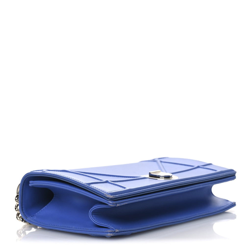 Smooth Calfskin Medium Diorama Flap Bag Blue