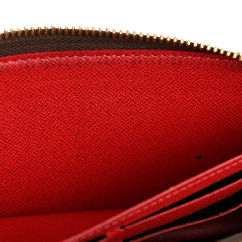 Damier Ebene Clemence Wallet Cherry