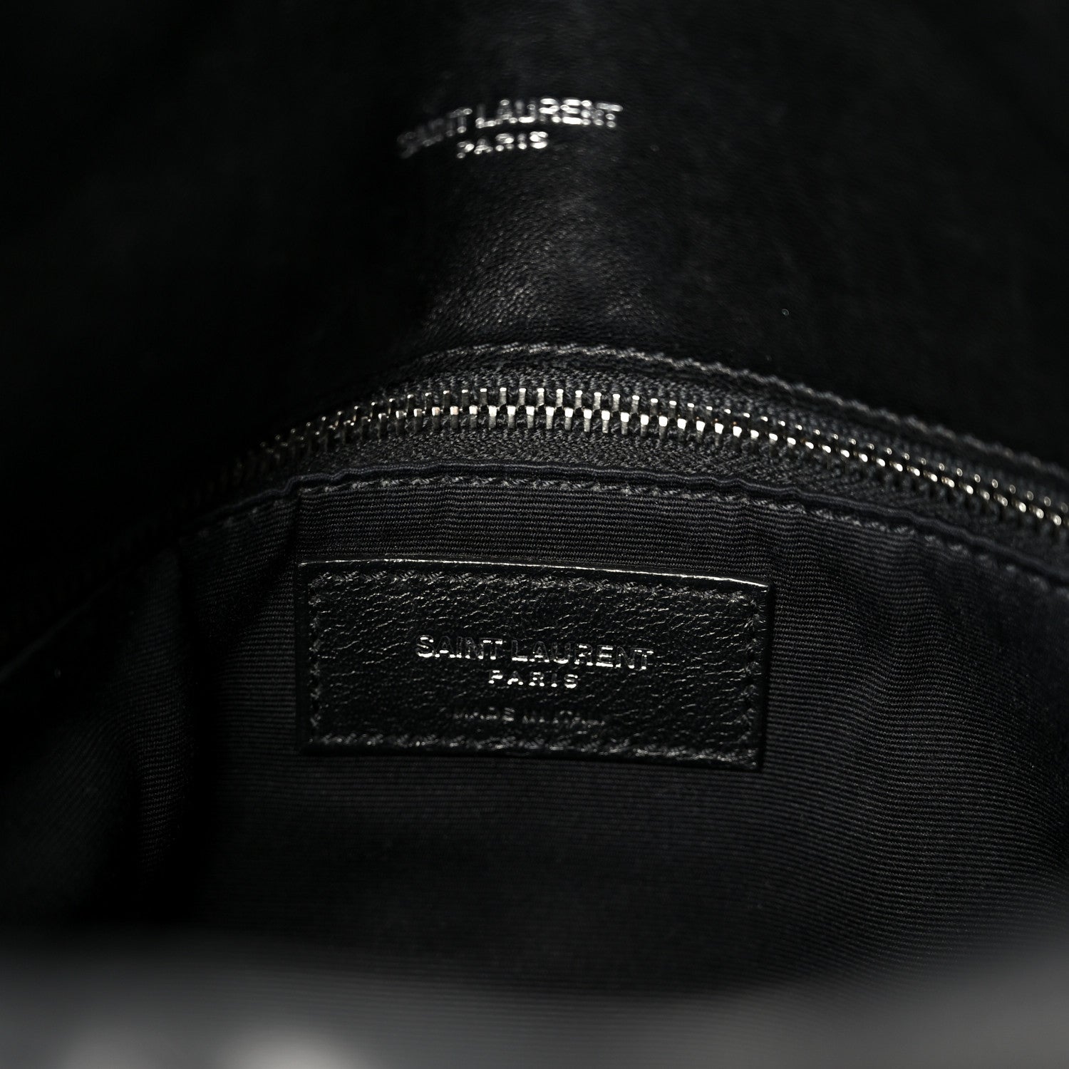 Lambskin Quilted Medium Loulou Puffer Monogram Chain Satchel Black