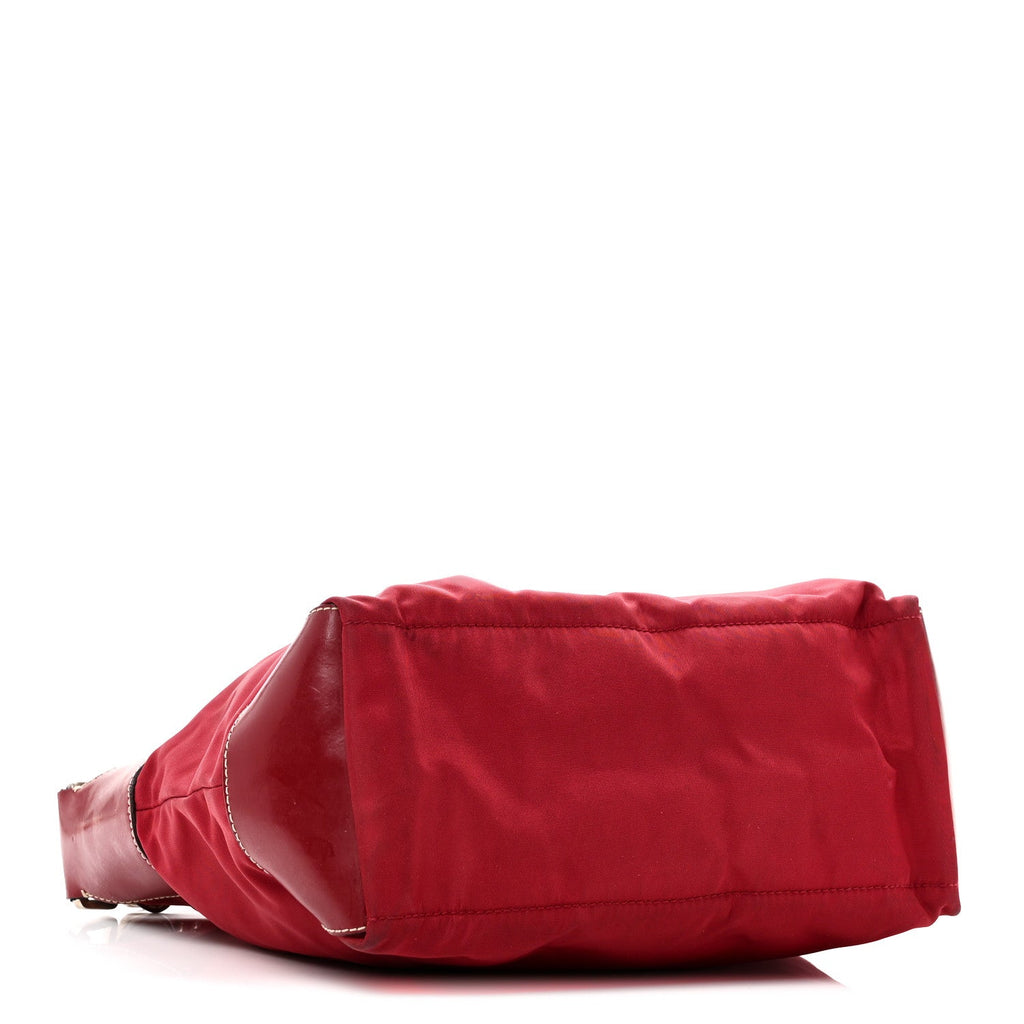 Tessuto Nylon Calfskin Hobo Fuoco