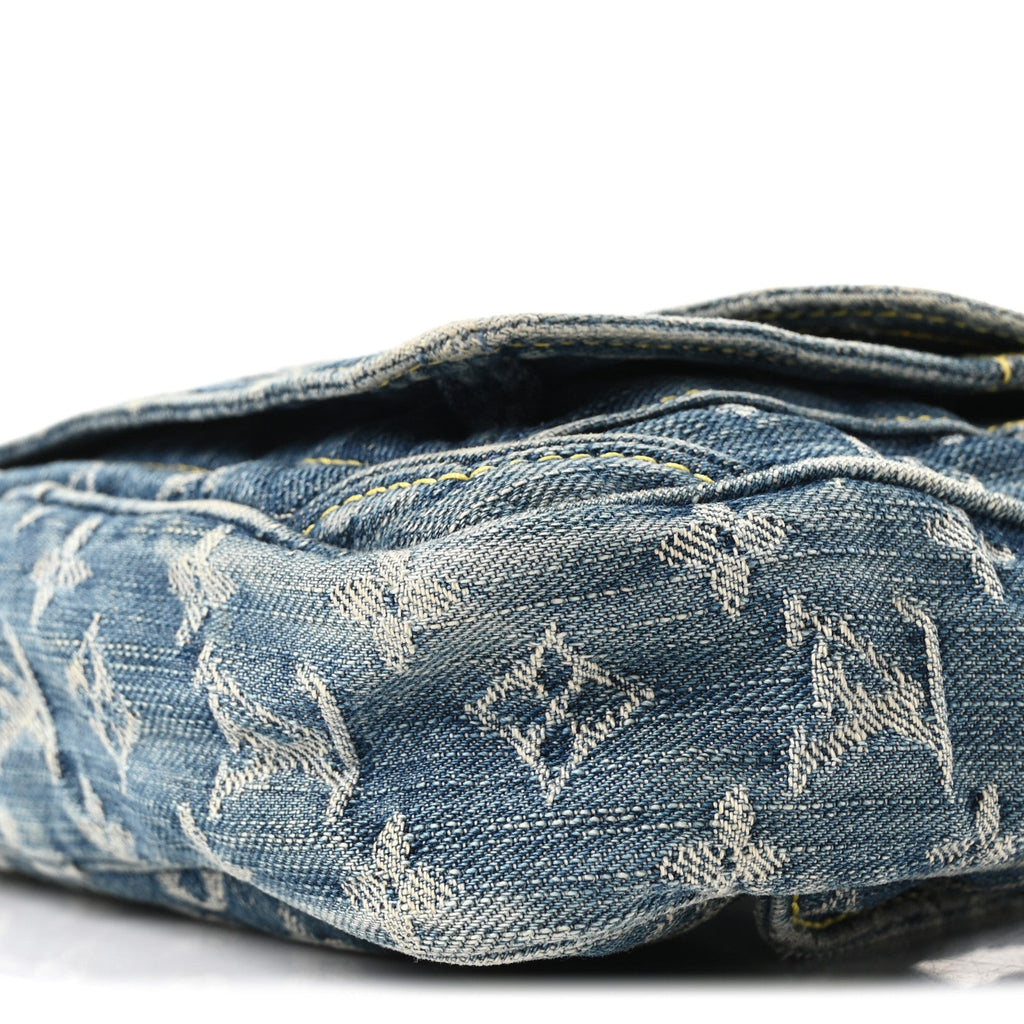 Monogram Denim Bum Bag Blue