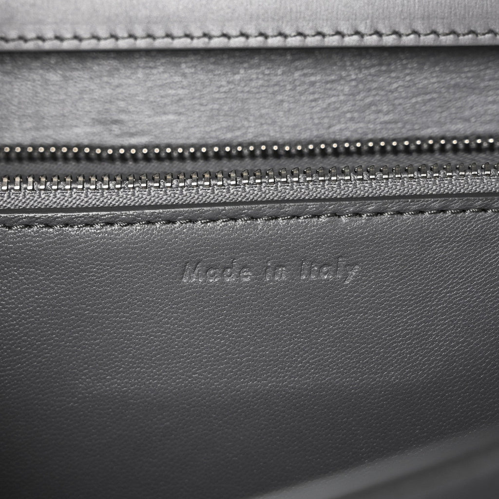 Box Calfskin Medium Classic Box Flap Bag Zinc