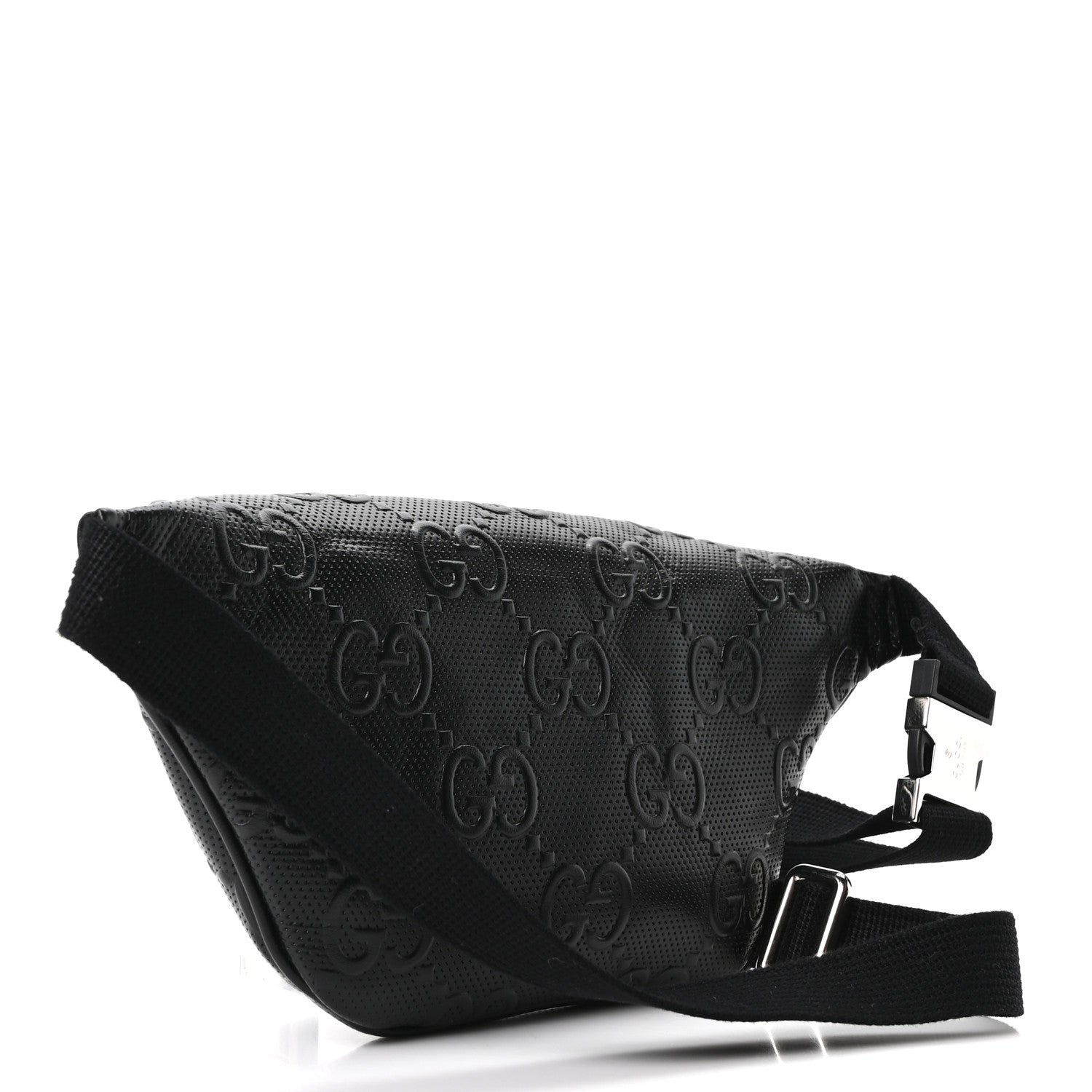 Calfskin GG Tennis Embossed Belt Bag Black