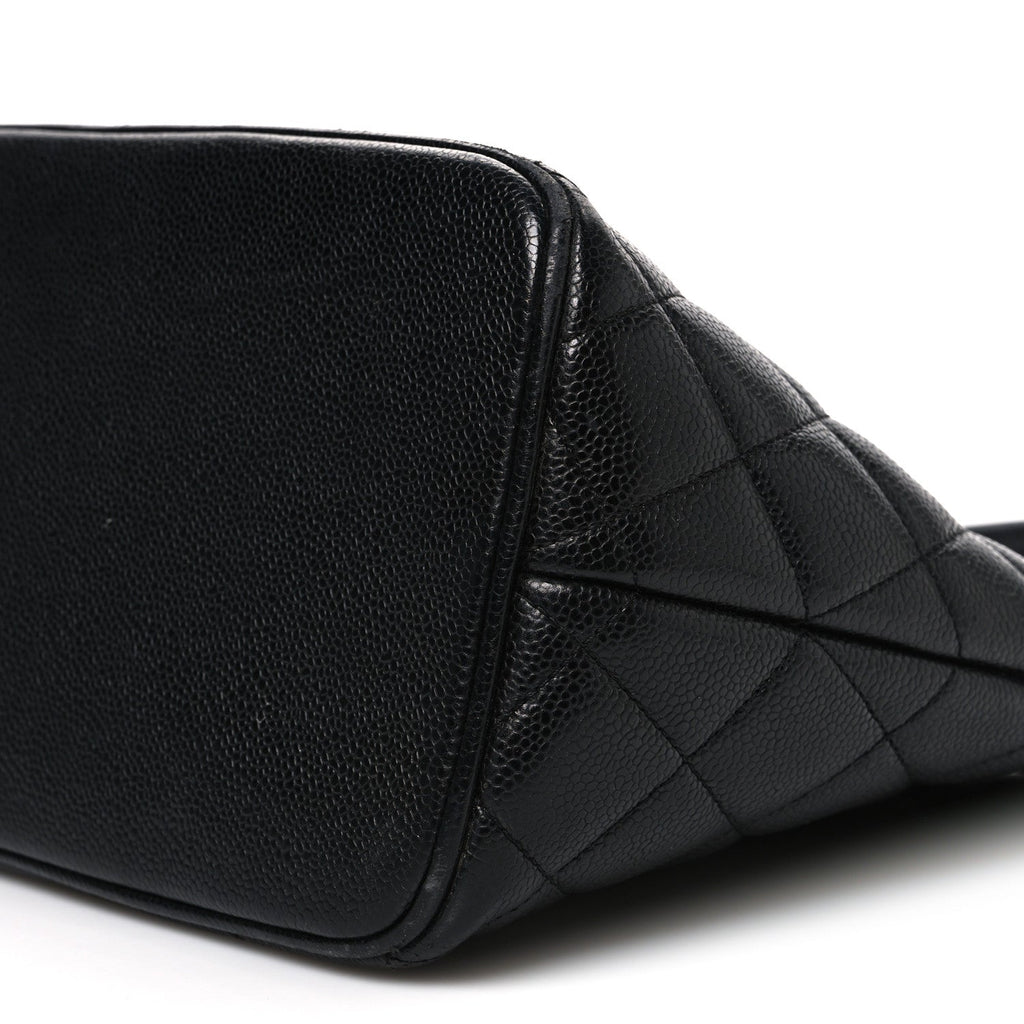 Caviar Quilted Medallion Tote Black