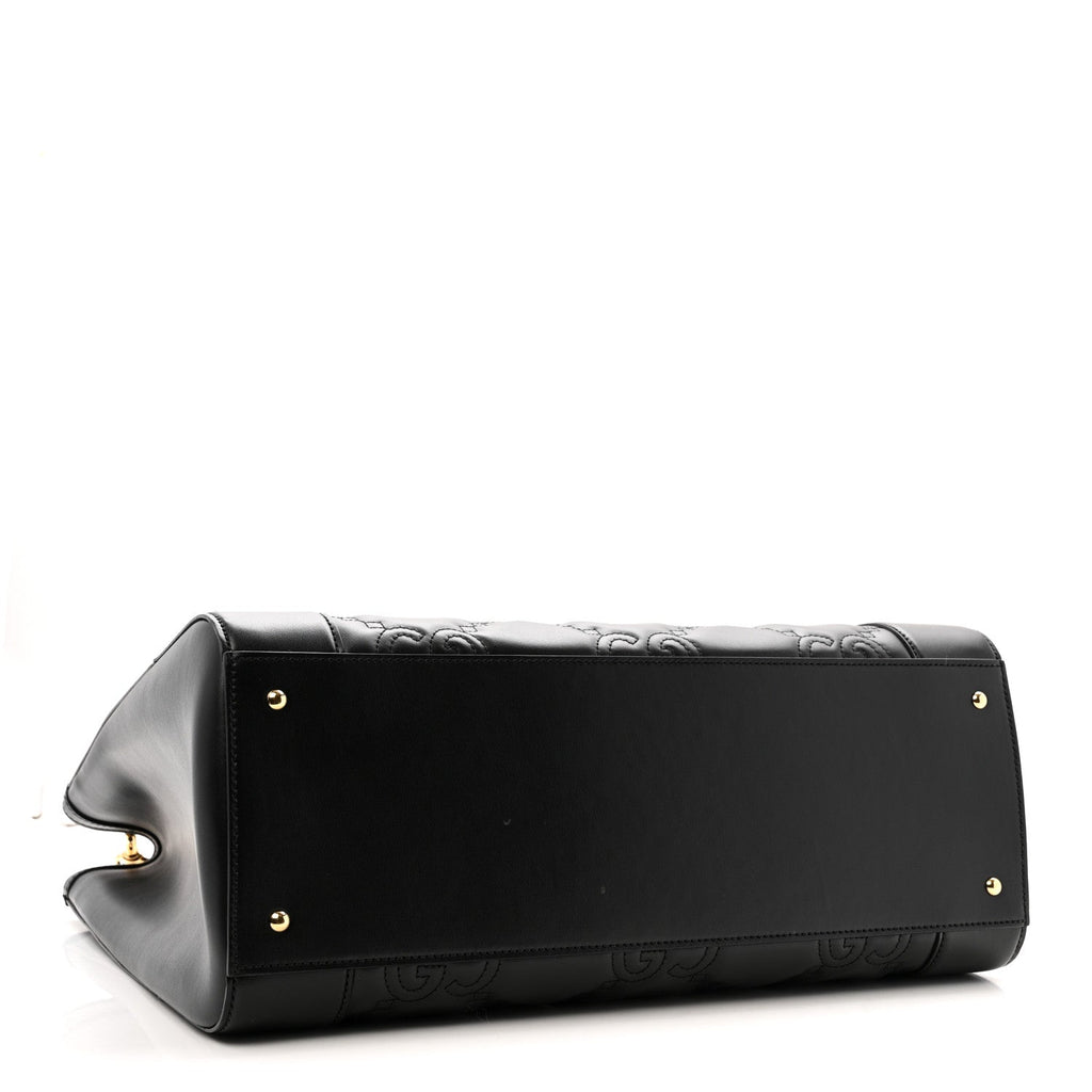 Calfskin GG Matelasse Tote Bag Black