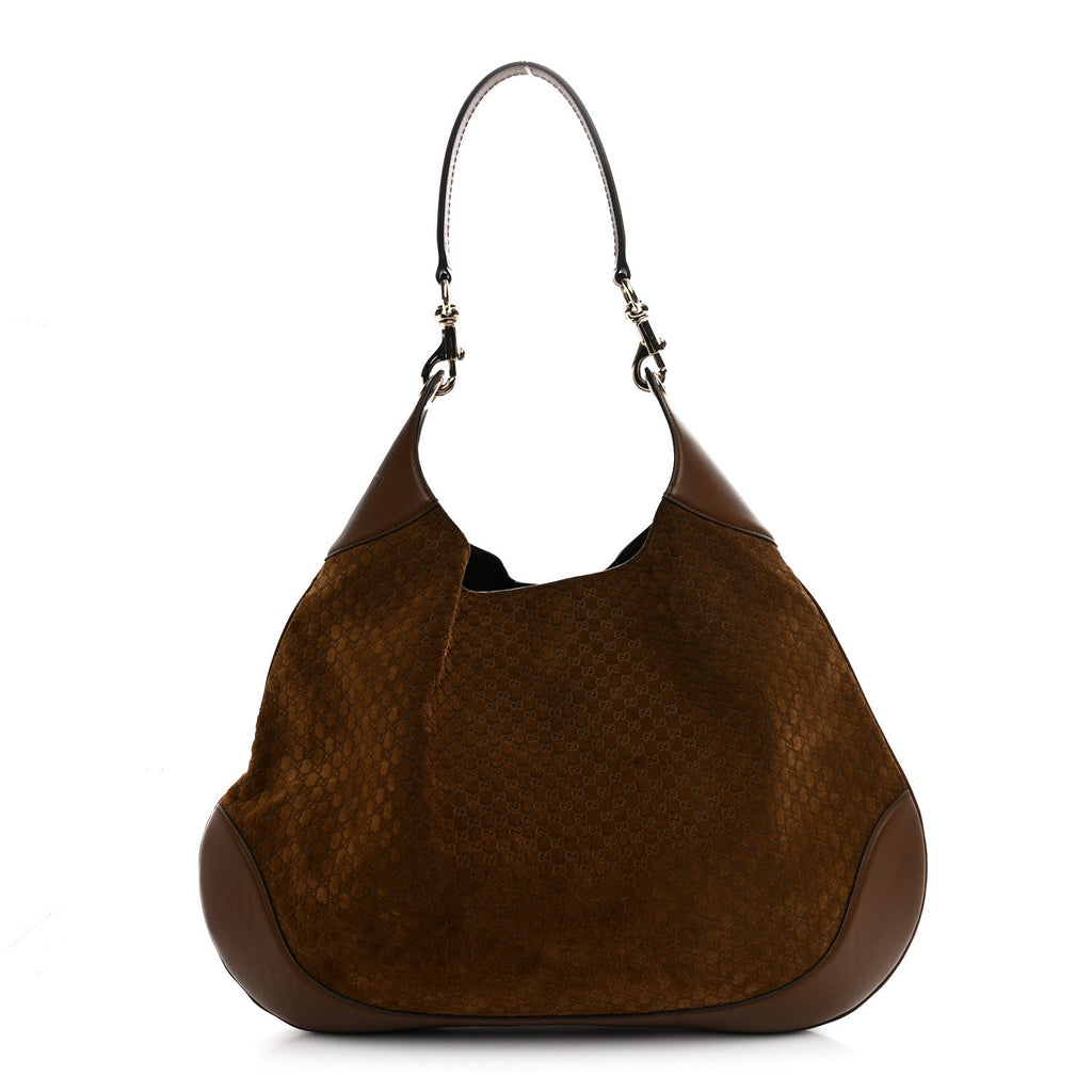 GG Suede B Large Shoulder Bag Brown