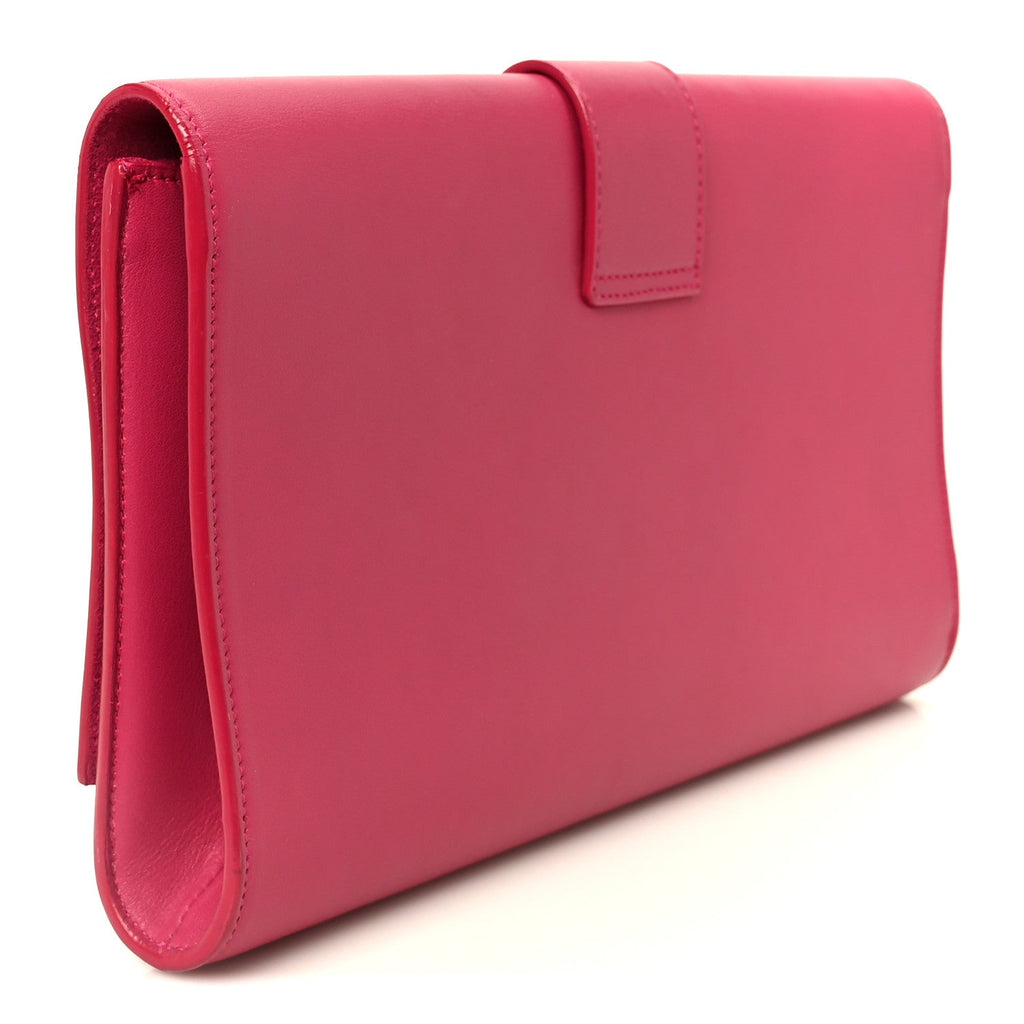 Calfskin Classic Y Ligne Clutch Fuchsia