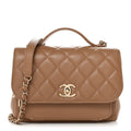 Caviar Quilted Medium Business Affinity Flap Beige