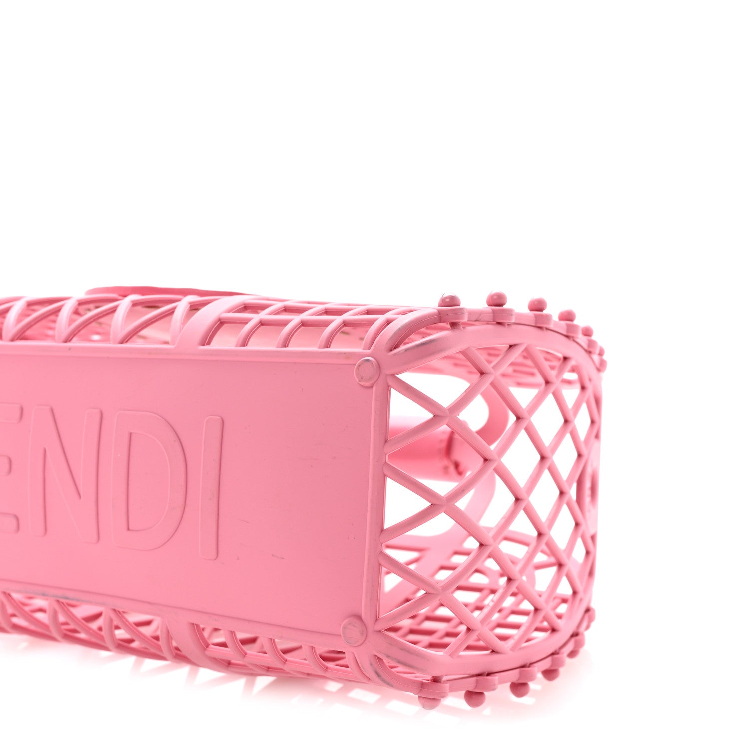 Recycled Plastic Vitello Liberty Matte Small Fendi Basket Rosa