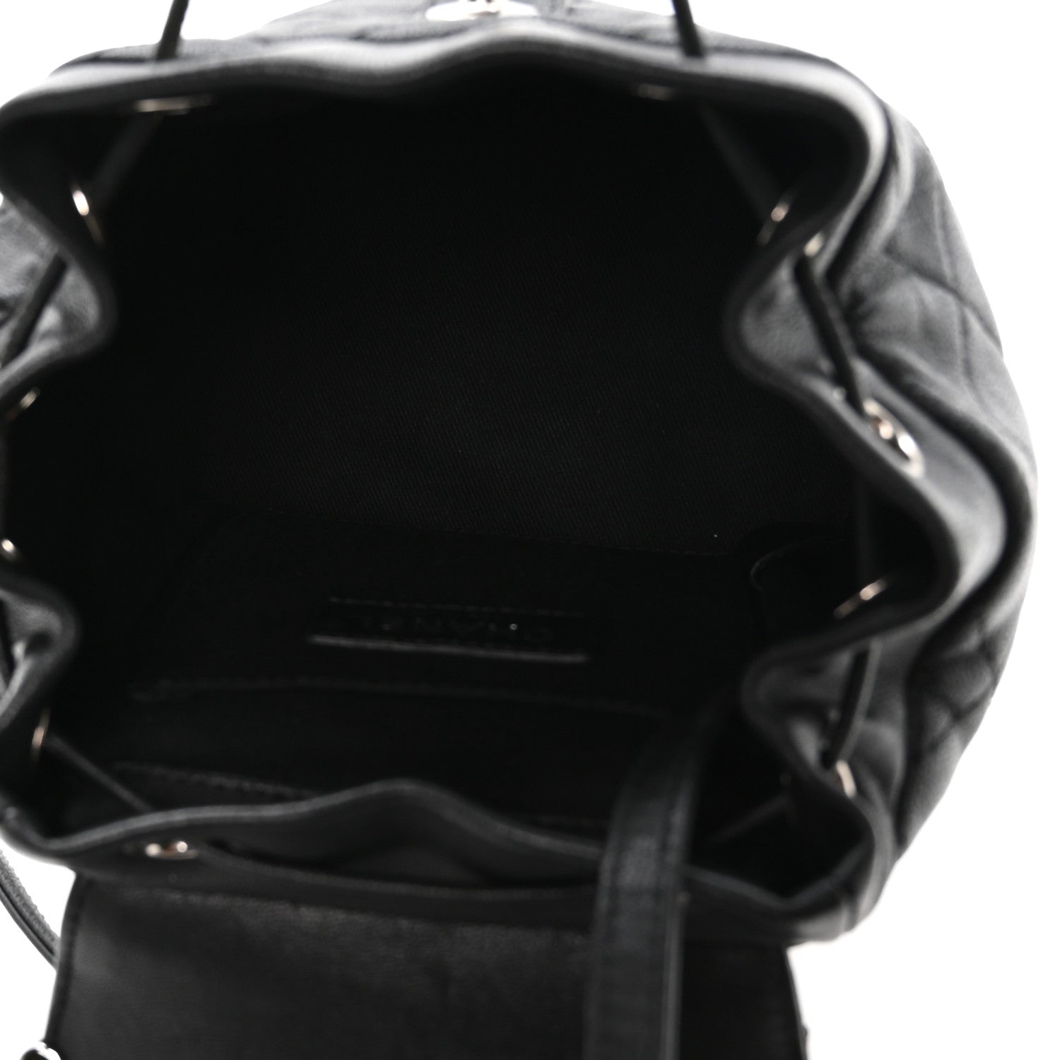 Lambskin Quilted Metallic Bubble Backpack Black