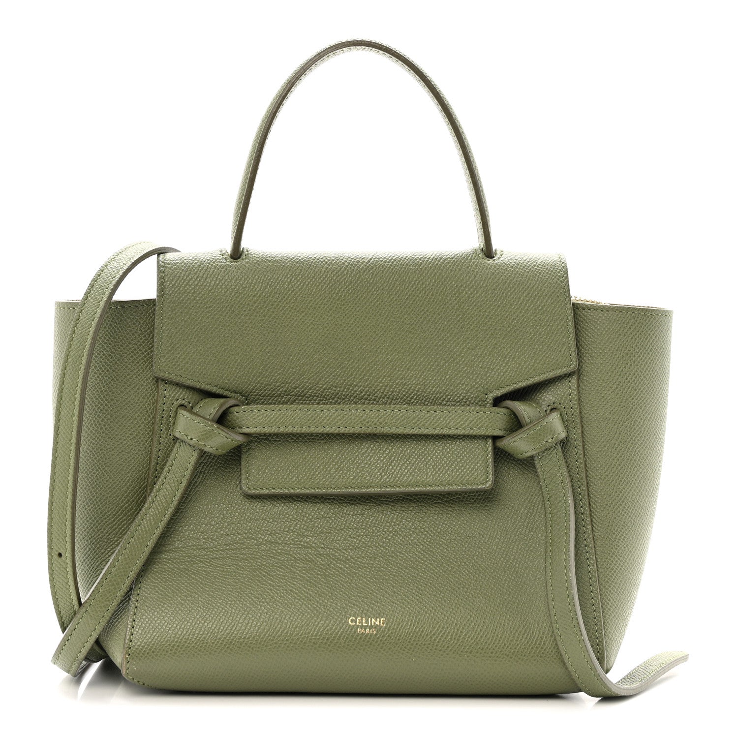 Grained Calfskin Nano Belt Bag Army Green