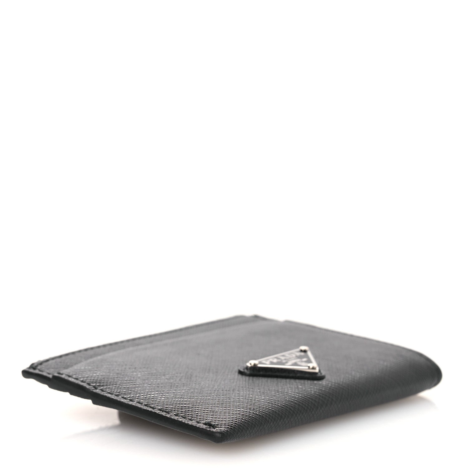 Saffiano Triangle Zip  Holder Black