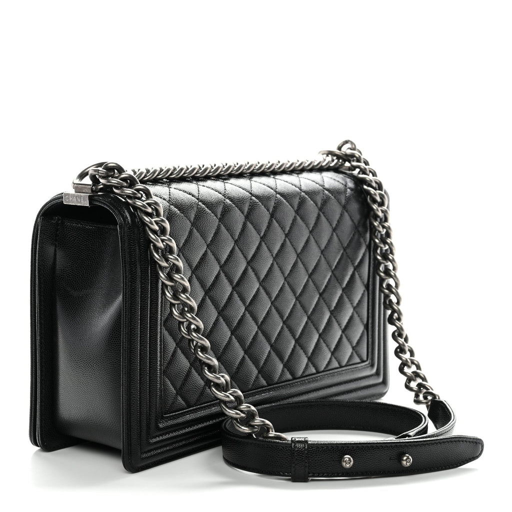 Caviar Quilted New Medium Boy Flap Black