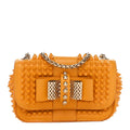 Calfskin Spiked Sweety Charity Crossbody Bag Yellow