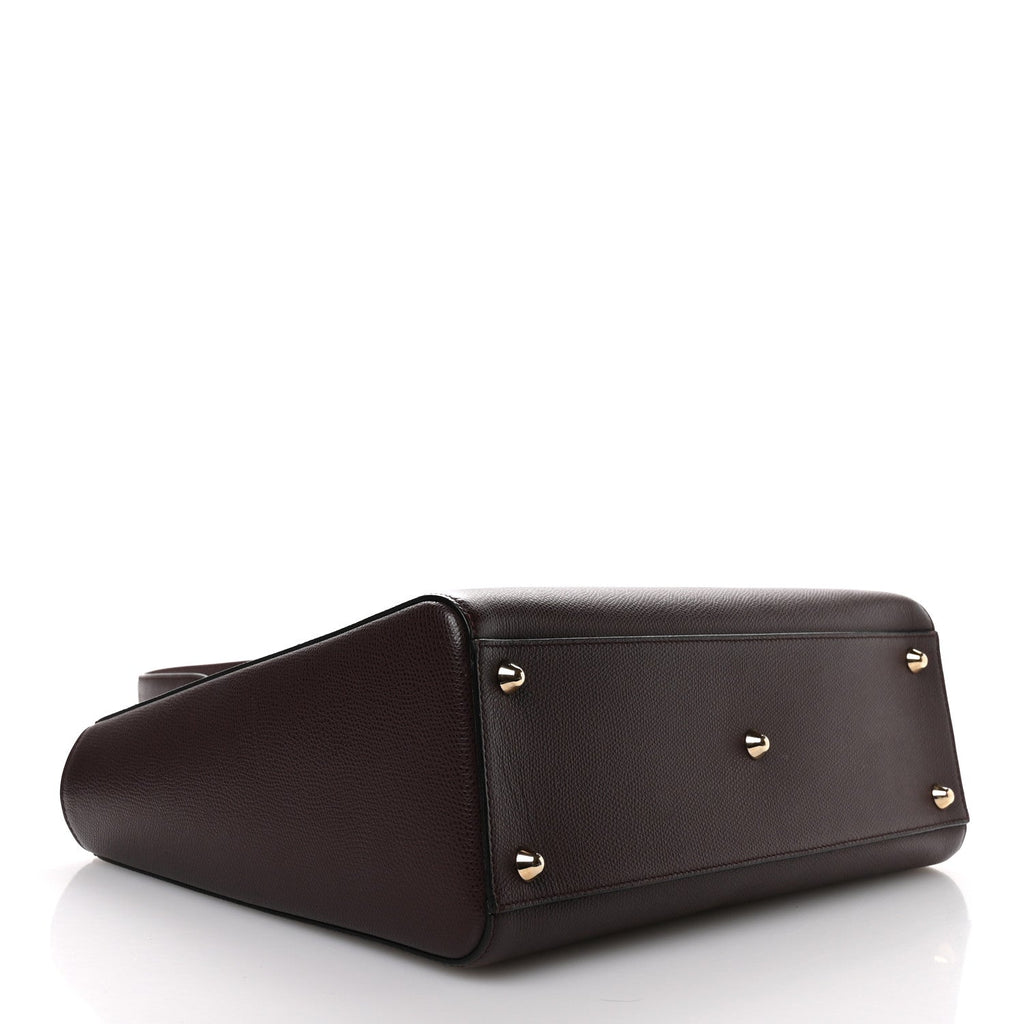 Grained Calfskin Large Lady Dior Burgundy