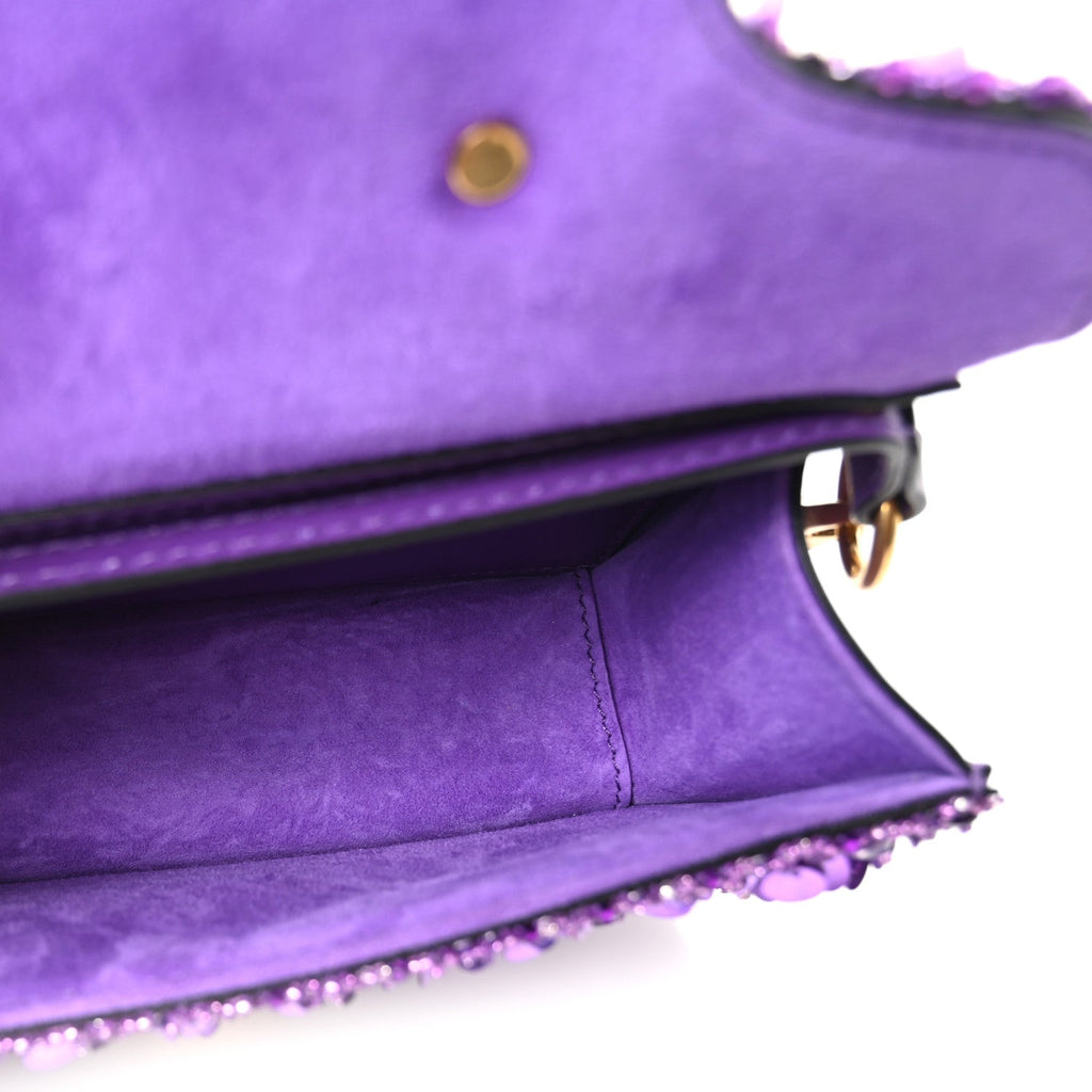 Sequin Crystal Vlogo Embroidered Small Loco Shoulder Bag Astral Purple