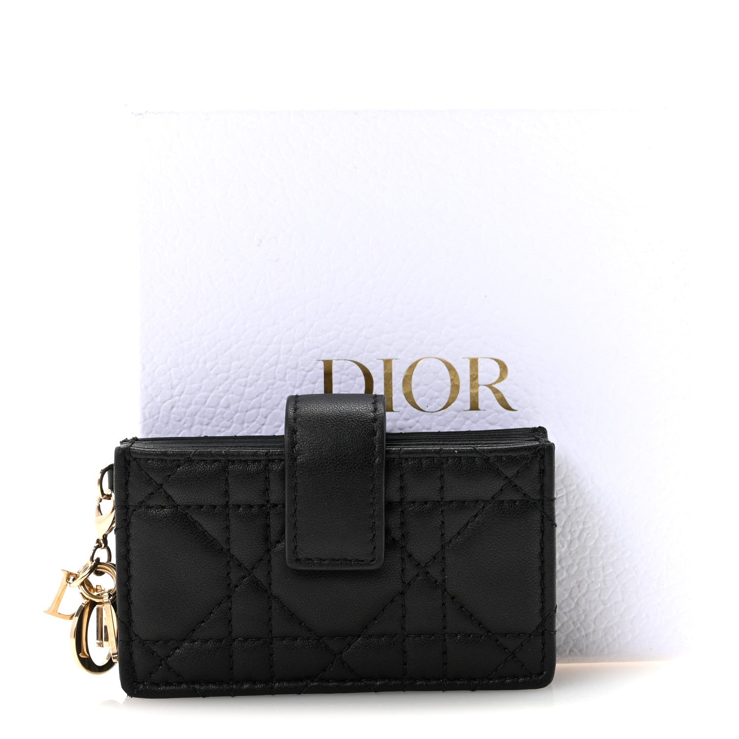 Lambskin Cannage Lady Dior Jasmine 5-Gusset  Holder Black