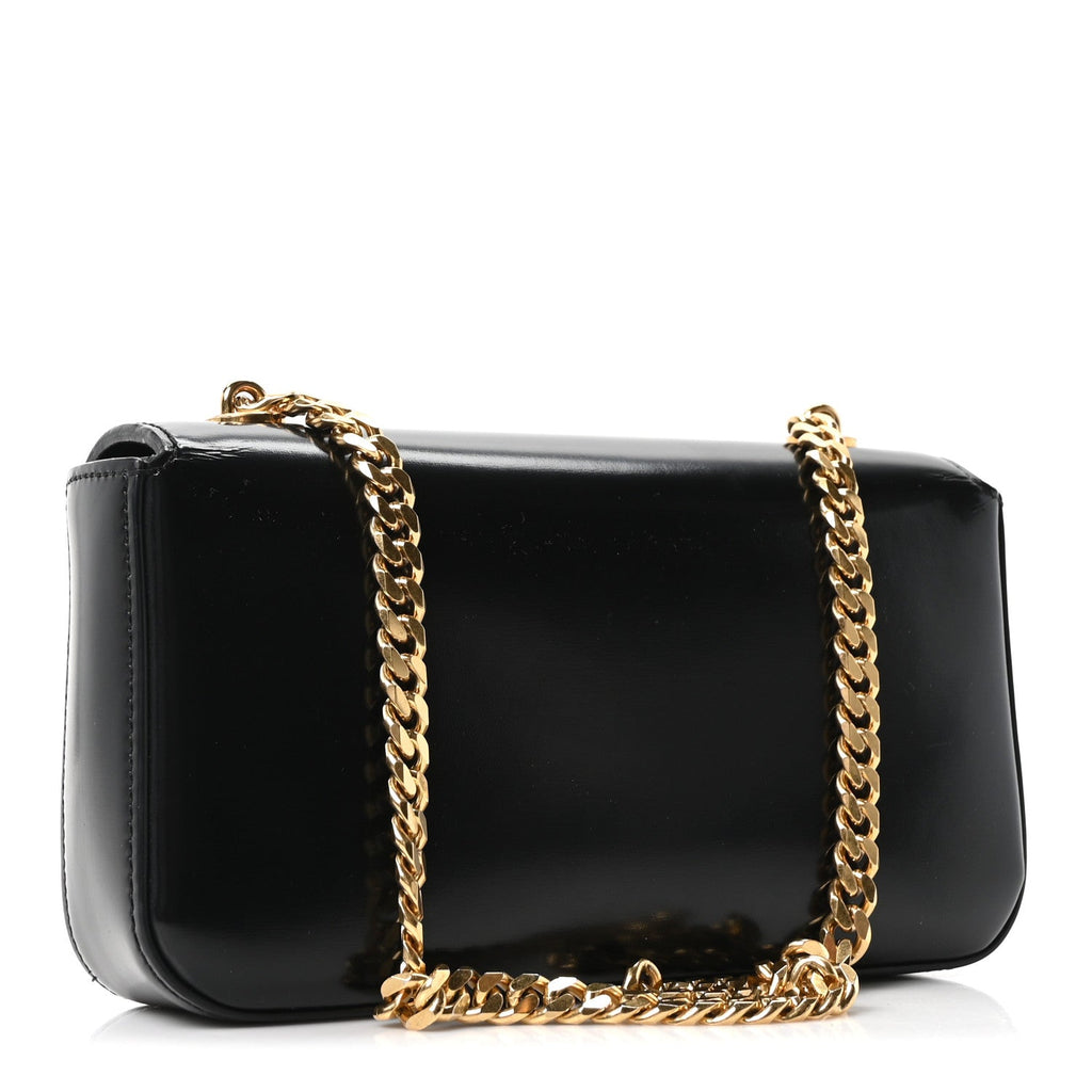 Shiny Calfskin Triomphe Shoulder Bag Black