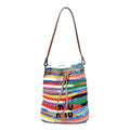 Fabric Crochet Drawstring Pouch Multicolor