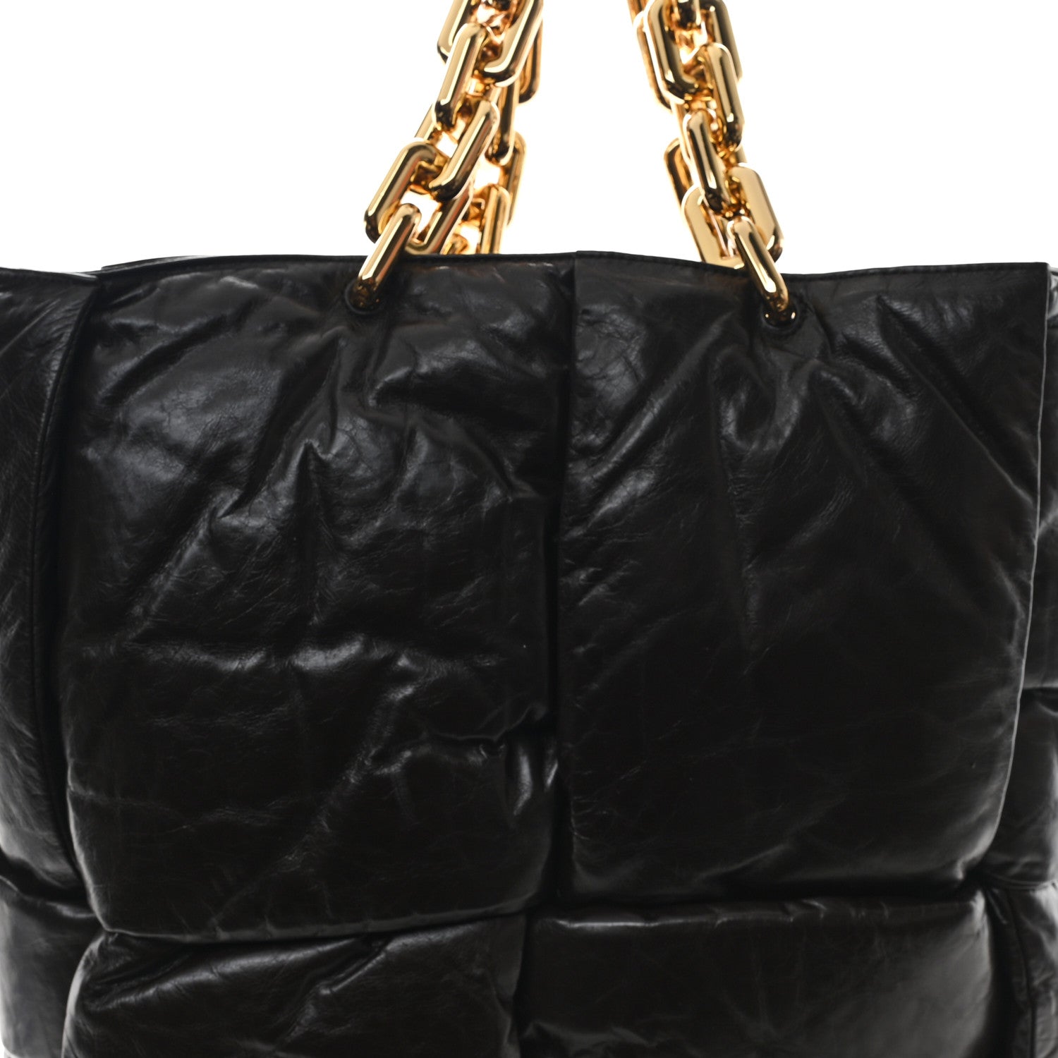 Calfskin Maxi Intrecciato Puffy Chain Tote Bag Fondente