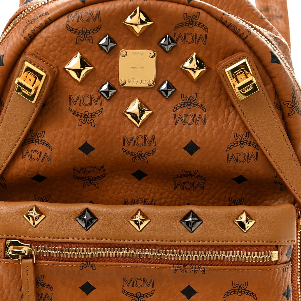 Visetos Studded Small Dual Stark Backpack Cognac