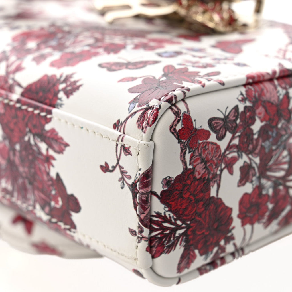 Calfskin Le Coeur Des Papillons Small Lady D-Joy White