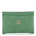 Caviar Quilted  Holder Green