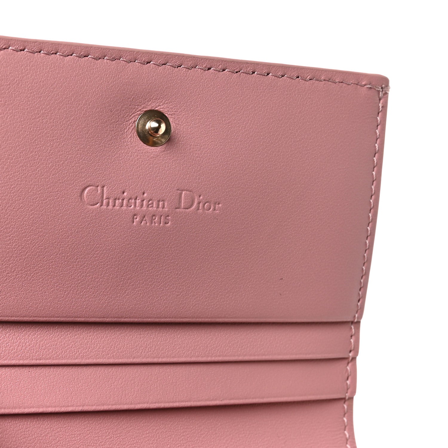 Lambskin Cannage Mini Lady Dior Wallet Pink