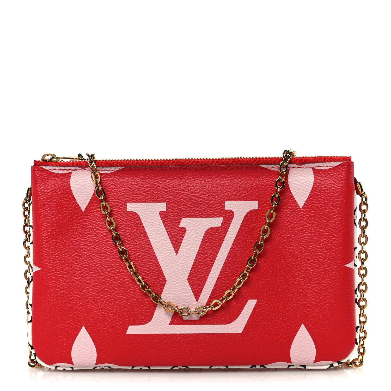 Monogram Giant Double Zip Pochette Rouge