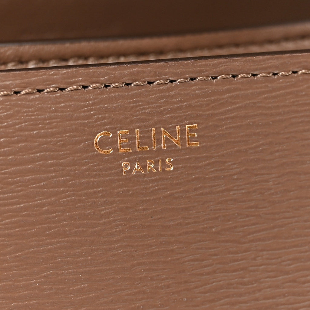 Liege Calfskin Medium Classic Box Flap Bag Taupe