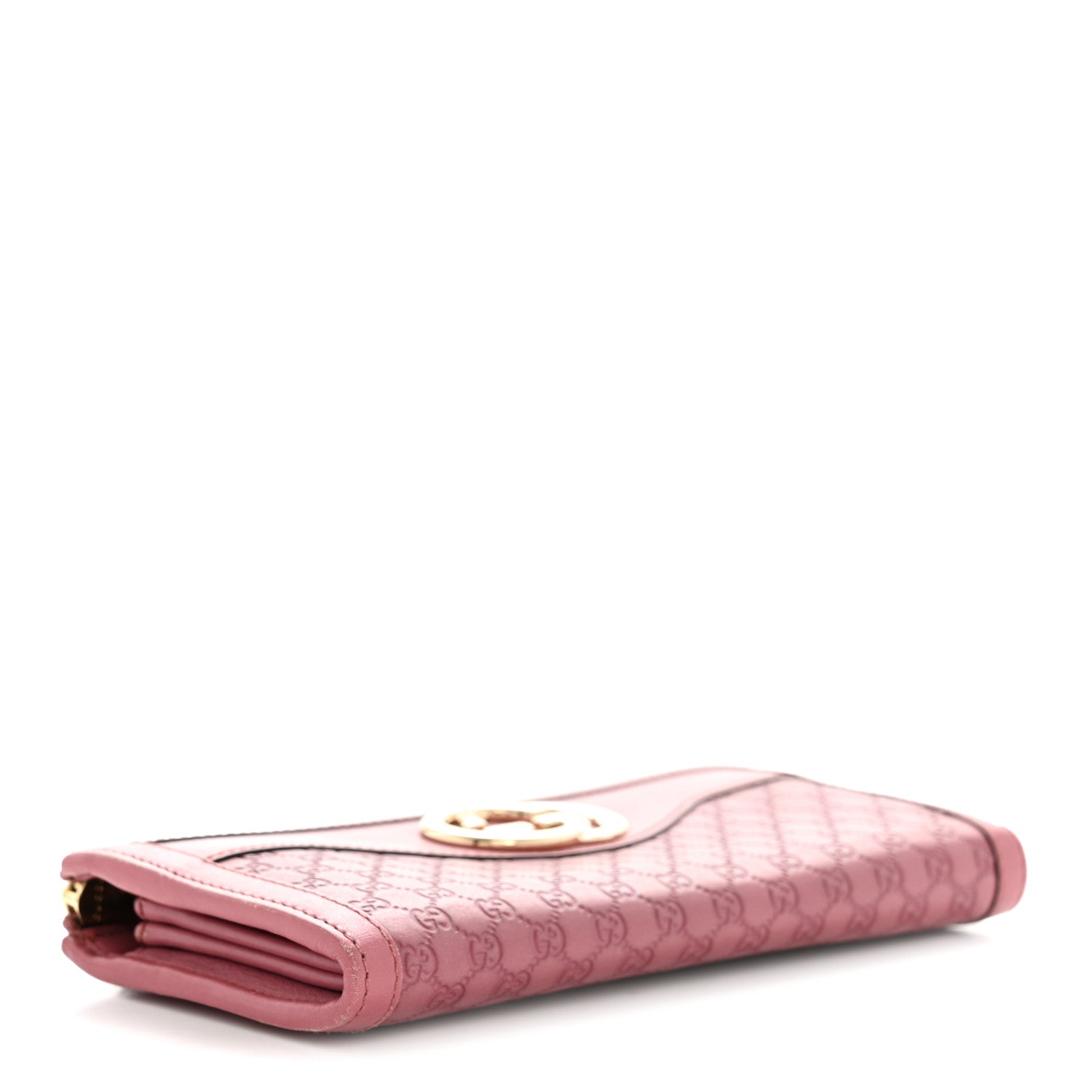 Microguccissima Sukey Zip Around Wallet Vintage Rose