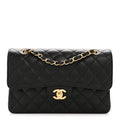 Caviar Quilted Small Double Flap Black