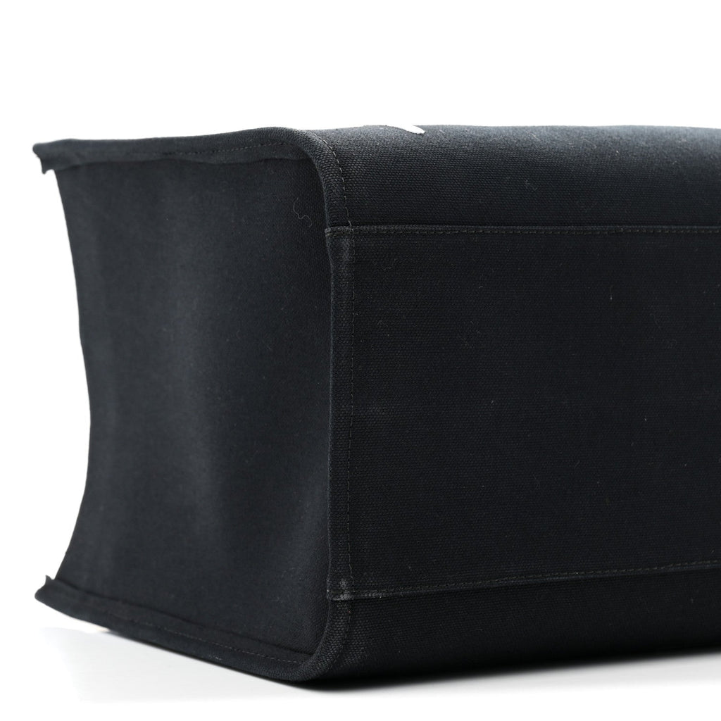 Canvas Suppler Calfskin Cabas GV Signature Tote Black