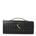 Nappa Intrecciato Long Andiamo Top Handle Clutch Black