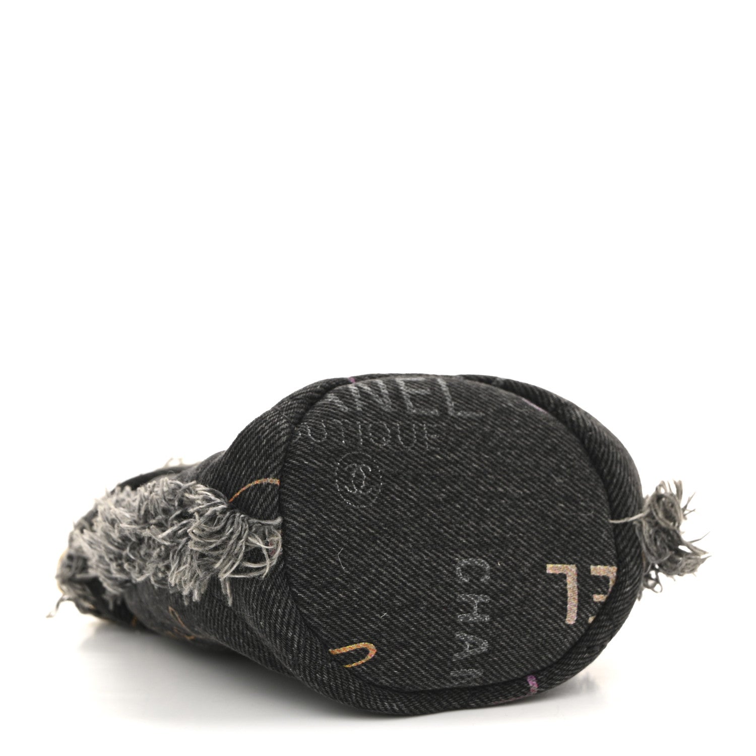 Denim Quilted Mood Mini Bucket With Chain Black Multicolor