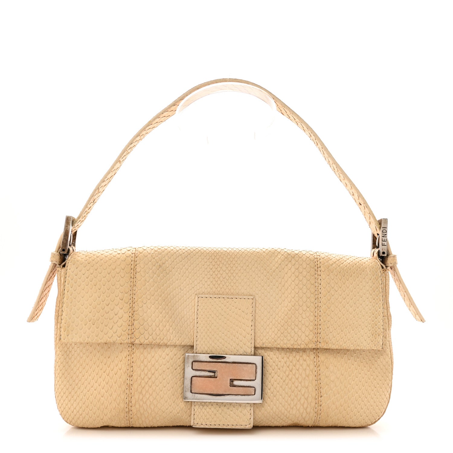 Snakeskin Baguette Light Beige