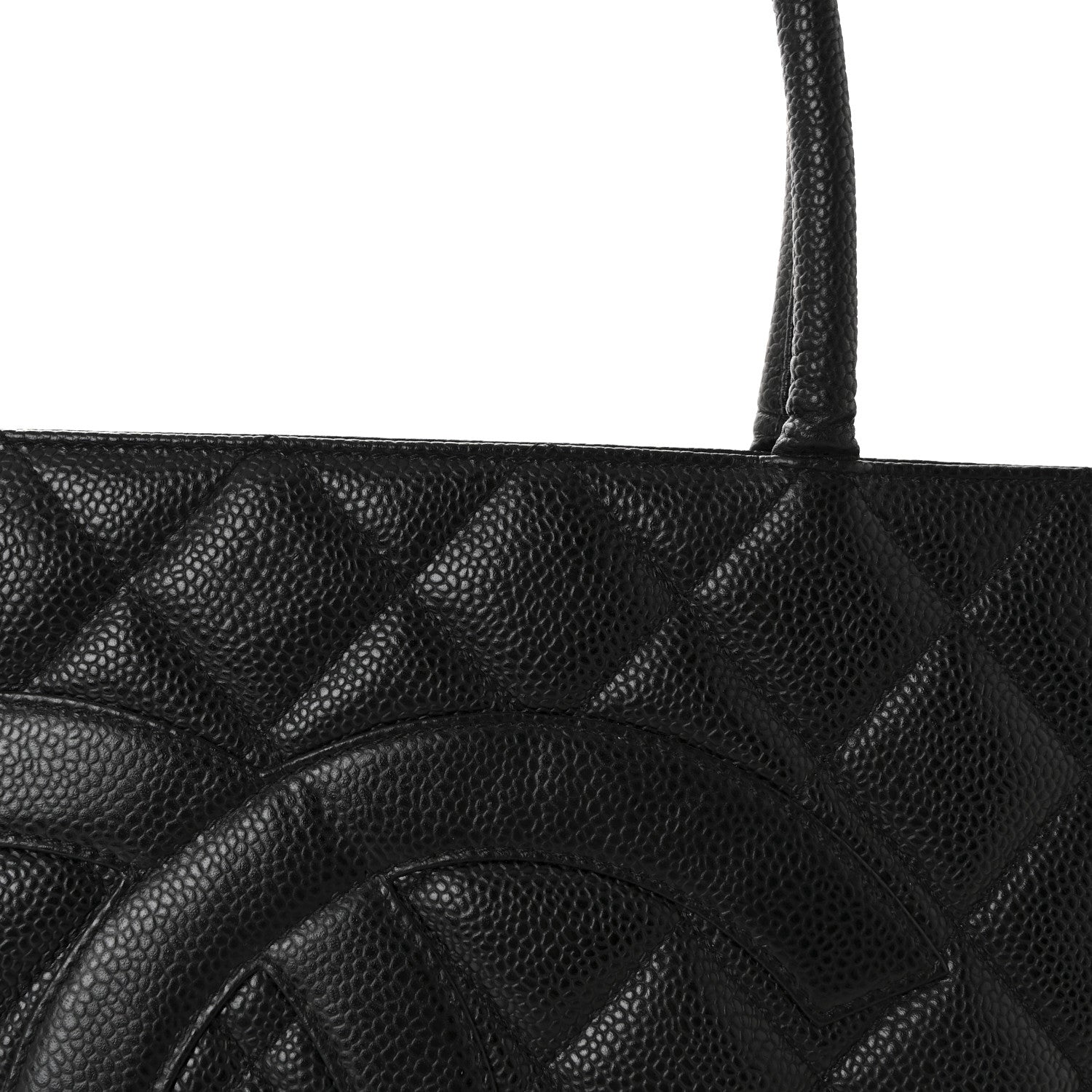 Caviar Quilted Medallion Tote Black