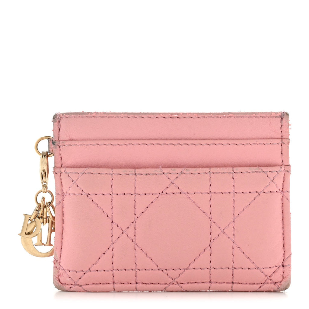Lambskin Cannage Lady Dior Five-Slots  Holder Melacoton