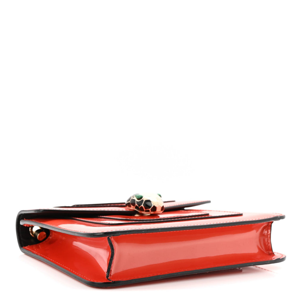 Metallic Calfskin Small Serpenti Forever Snake Strap Crossbody Bag Orange