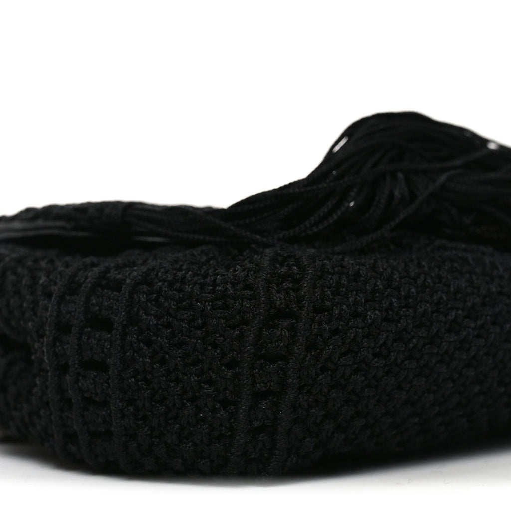 Calfskin Crochet Baby Monogram Chain Satchel Black