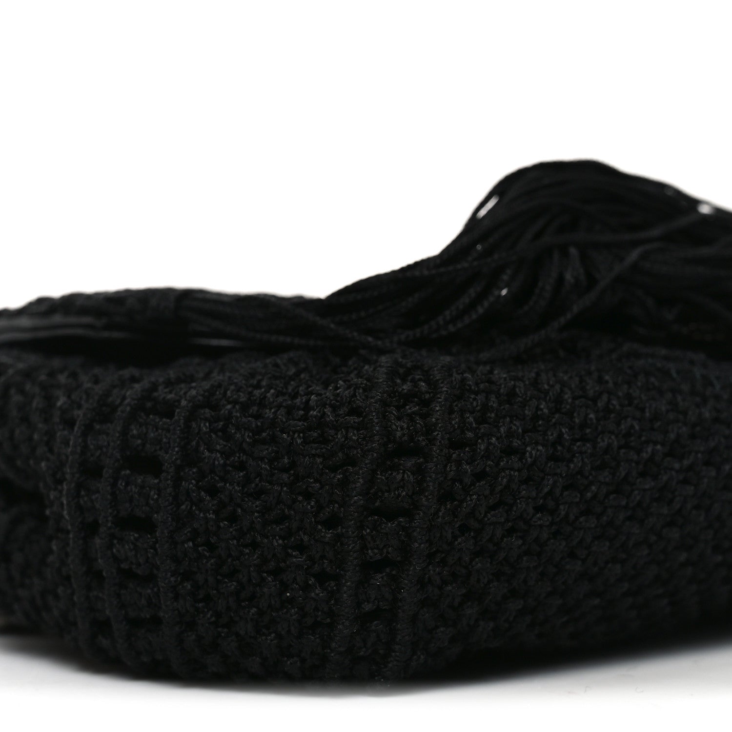 Calfskin Crochet Baby Monogram Chain Satchel Black