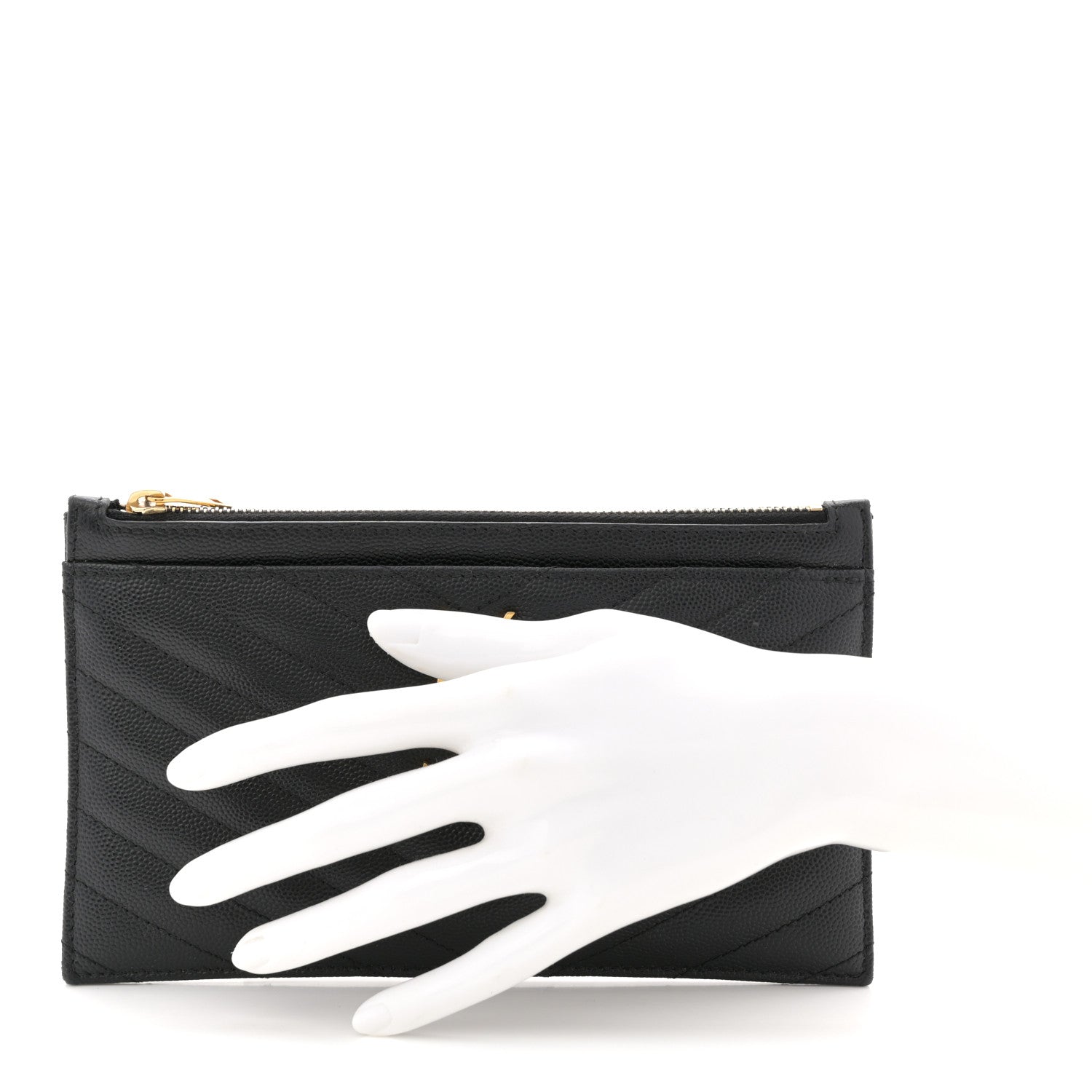 Grain De Poudre Chevron Monogram Bill Pouch Black