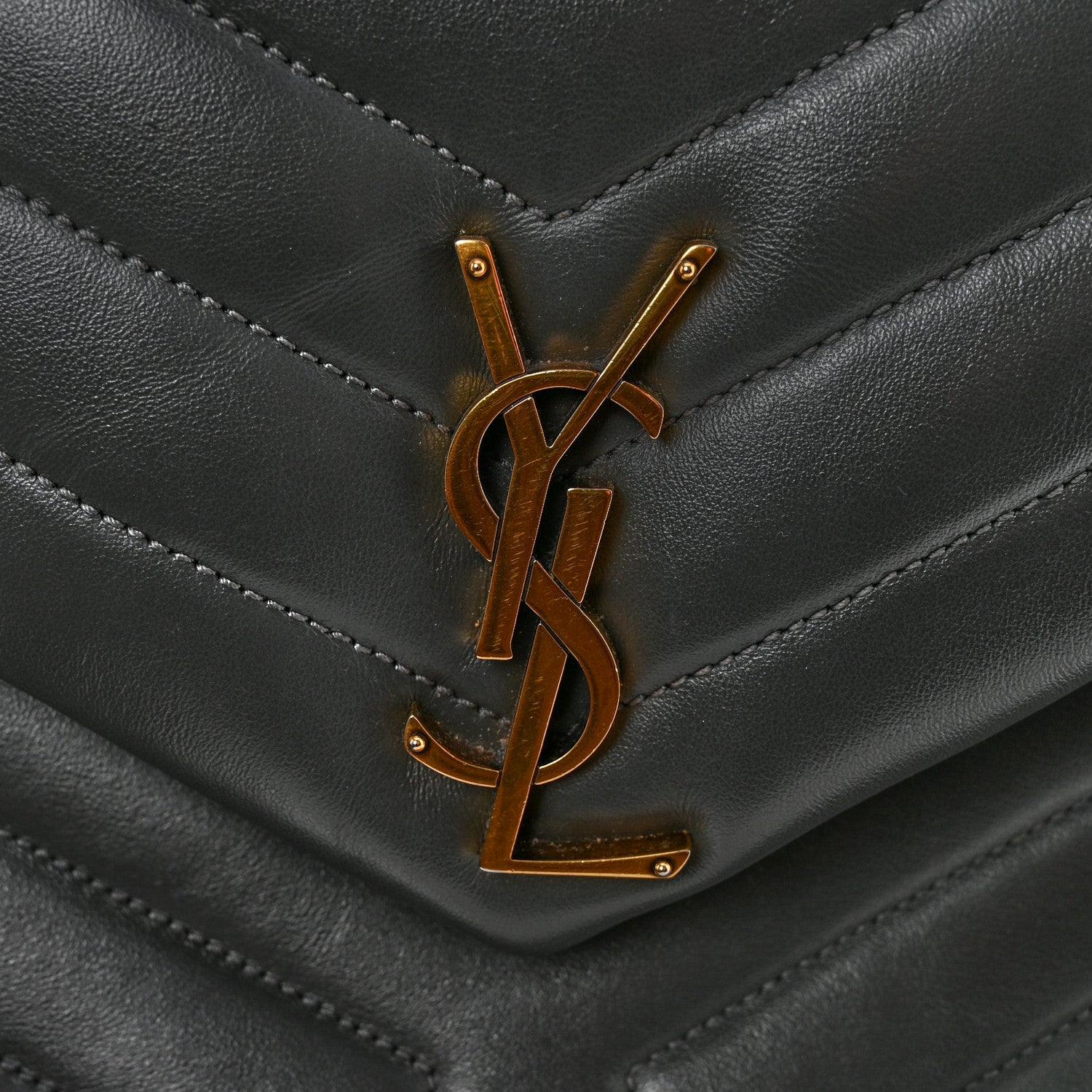 Calfskin Y Quilted Monogram Medium Loulou Chain Satchel Storm