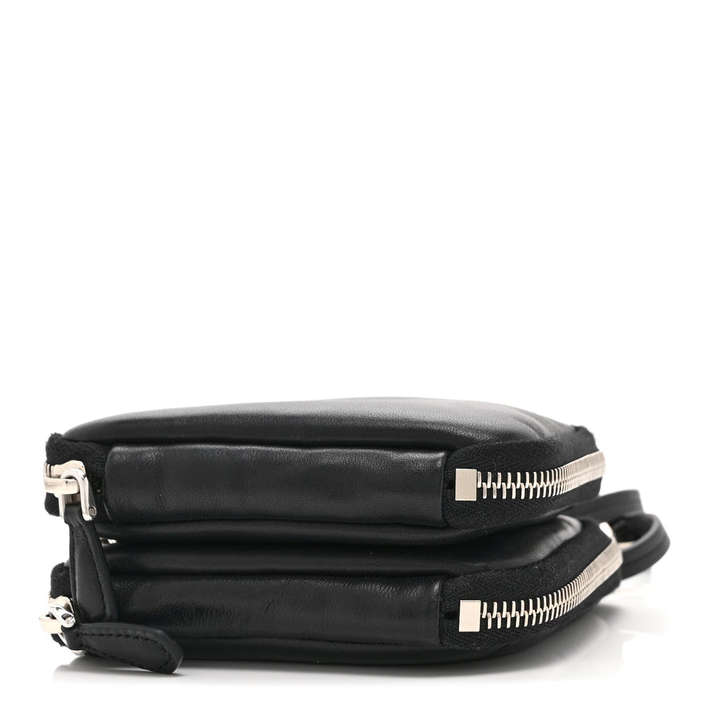 Nappa Soft Padded Mini Triangle Crossbody Pouch Black